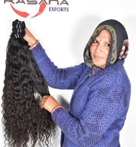 Cuticule brute alignée naturel ondulé brut vietnamien pas de perte pas d'enchevêtrements faisceaux trame noire Top vente trame cheveux cheveux humains - Product Image 5