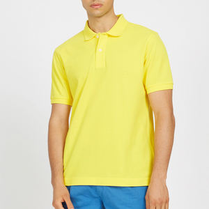 เสื้อโปโลลำลองสำหรับผู้ชายผ้าถักสีพื้นสี100% ผ้าฝ้ายออกแบบได้ตามต้องการ - Product Image 1