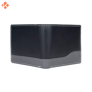 Cartera corta de piel de vaca auténtica para hombre con diseño de logotipo personalizado 2025, cierre abierto, forro de poliéster, patrón de rayas, precio de venta al por mayor - Product Image 3