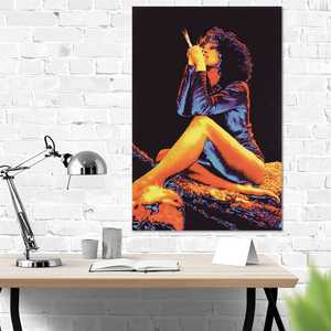 Póster de Lona con Diseño de Mujer Fumando un Joint - Product Image 1