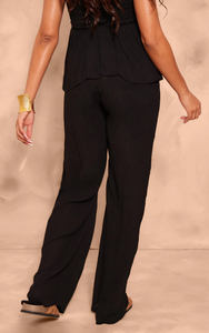High Quality Customized <b>Women</b> Summer <b>Dress</b> Maternity Black Cheesecloth Wide Leg Trousers <b>for</b> <b>Women</b> and Girls at Wholesale Price - Product Image 3