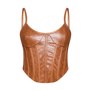 Corset en cuir véritable pour femmes, taille plus, nouveau design, respirant, nouveau shaper avec noyau en acier, design haut de gamme - Product Image 1
