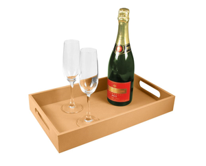 Plateau multifonctionnel durable en métal + cuir de luxe fait à la main cosmétiques bijoux haut de gamme petit verre à vin de stockage élégant - Product Image 5