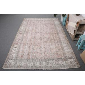 Tapis turc, grand tapis vintage 5,4x8,2 pieds, tapis blanc à pois bleus - Product Image 1