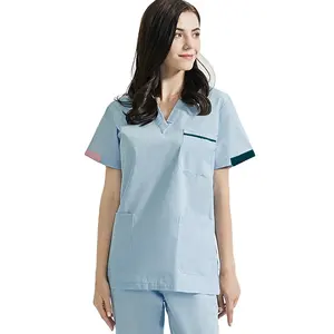 High quality Breathable Women's Care scrub set Straight pants Tall hospital uniform Cute care nurse scrub uniform