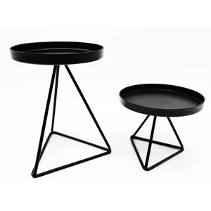 Juego de 2 candelabros para decoración del hogar negro mate - Product Image 1