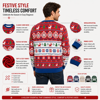 Pull tricoté personnalisé FNJIA pour homme, motif jacquard Fair Isle, style décontracté pour les fêtes, idéal pour superposer, OEM, marque privée