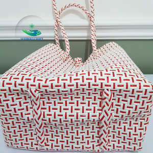 กระเป๋าทรงตะกร้าผ้าทอสำหรับผู้หญิงทำด้วยมือพรีเมี่ยมงานทำมือทำจากพลาสติกรีไซเคิลสไตล์อินโดนีเซีย - Product Image 4