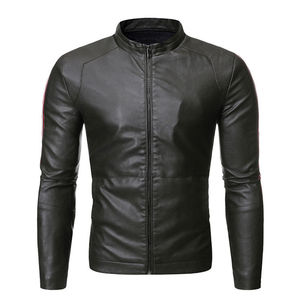 Offre Spéciale Unique élégant taux de gros hommes qualité supérieure respirant imperméable hiver décontracté support fermeture éclair veste en cuir - Product Image 5