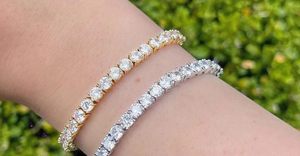 Bracelet chaîne de tennis Moissanite en argent 925 plaqué or blanc 18 carats 4.00MM D couleur VVS 1 Bracelets coupe ronde Moissanite pour femme - Product Image 3