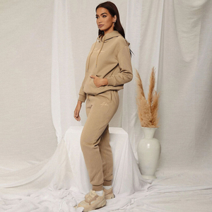 Ensemble de survêtement pour femme de haute qualité, streetwear d'hiver, à capuche, uni, 2 pièces, jogging, fitness, gym, sweat-shirt - Product Image 4