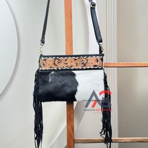 Hot Selling New Women's Large Capacity High Quality Hand Tooled Leather <b>Fringe</b> Crossbody Shoulder Bags Designer Cowhide Handbags - Product Image 1