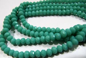 Cuentas de Amazonita Verde Hidroquarzo, Forma Rondelle, Microfacetadas, 6mm, Hilo de 17 Pulgadas de Largo para la Fabricación de Joyería - Product Image 4