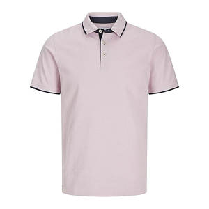 Chemise de golf pour homme, couleur unie, 100% coton, tissu tricoté, 6,5 oz. T-shirt à manches courtes à séchage rapide, style décontracté - Product Image 1