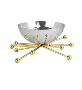 Bol en métal de haute qualité avec support doré, design moderne et luxueux, écologique, pour servir les aliments dans les cuisines, les hôtels et les restaurants - Product Image 1
