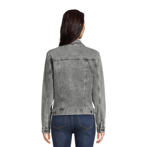 Veste en jean tissée pour femmes grande taille de luxe pour la saison hivernale, design personnalisé, lavée, décontractée, coupe ajustée, respirante, écologique - Product Image 3