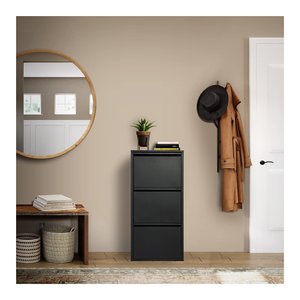 Meuble à chaussures noir mat 6 paires pour l'organisation et le rangement domestique Modams - Product Image 2