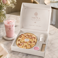 Boîte cadeau personnalisée AT PACK UAE pour desserts avec logo, pour gâteau à la mangue, kunafa, confiseries, café et pâtisserie à emporter