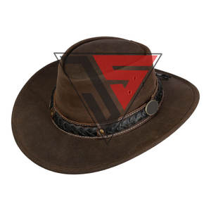 Sombreros de vaquero de piel de vaca con diseño de cuero de alta calidad para hombres, sombreros occidentales de moda para adultos - Product Image 2