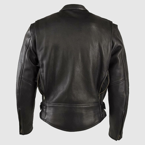 Chaqueta Clásica Estilo Universitario de Cuero y Lona Vintage Negra para Hombre, Moda de Invierno para Motociclistas y Ciclistas, Transpirable y Resistente al Viento - Product Image 6