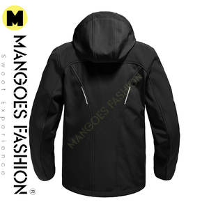 <b>Men's</b> Soft Shell <b>Jacket</b> Fleece Lined Waterproof Lightweight Hooded Winter <b>Jacket</b> Black Color <b>Jackets</b> - Product Image 2