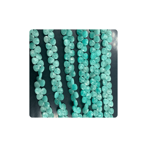 Venta al por mayor Premium 100% Pure Natural Pink Amazonite Faceted Heart Shape Briolette Beads Tamaño personalizado Strand Fabricación de joyas - Product Image 5