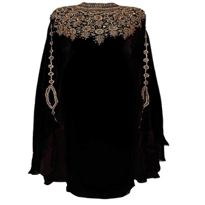 Turkish Style Women's Open Abayas with Pearls Shiny Silk Fabric Eco-Friendly Design Latest Fashion & Best Quality - Product Image 1