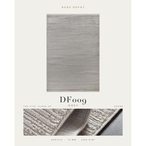 พรมอะคริลิคขายส่ง DEFNE DF009 สีเทา ผลิตด้วยเครื่องจักร พรมตุรกี สำหรับห้องนั่งเล่น โครงการโรงแรม - Product Image 2