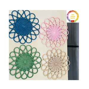 Handmade Round Rattan Charger Plates Woven <b>Placemats</b> Natural <b>Wicker</b> Table Decor From Vietnam - Product Image 3