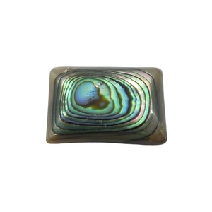 Composants de bijoux rectangulaires plaqués or avec cabochon en abalone pour loisirs créatifs 12mm - Product Image 1