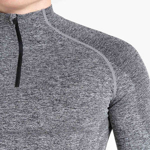 Vente en gros de vêtements de gymnastique pour hommes, vêtements de Sport en vrac pour hommes, Fitness, demi-fermeture éclair et chemises à manches longues - Product Image 5