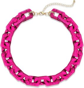 Élégant résine grosse chaîne collier surdimensionné acrylique déclaration bijoux mode collier léger audacieux bijoux pour femmes cadeau - Product Image 2
