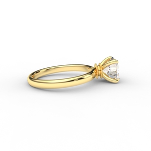 IGI Certified Round Cut Lab Grown Diamond Solitaire Engagement <b>Ring</b> in 9K Rose / White & Yellow Gold - Product Image 4