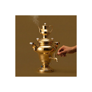 Professional 10L Gold-Plated Stainless Steel Samovar <b>Tea</b> <b>Maker</b> 2300W with Dual Heating System and Lid for Parties - Product Image 5