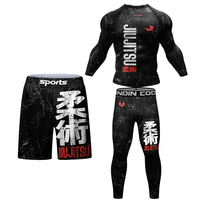 Nouveau T-shirt et pantalon de Jiu-Jitsu pour hommes, rashguard MMA, Spandex/Polyester 150gsm, extensible, respirant, léger, séchage rapide, durable