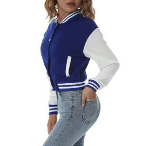 Chaqueta Varsity Personalizada para Mujer 2026, Chaqueta de Béisbol de Lana con Mangas Transpirables, Venta al Por Mayor - Product Image 6