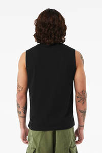 Camiseta sin Mangas Unisex de Algodón Jersey, Camiseta Amarilla de Mezcla Triple - Product Image 2