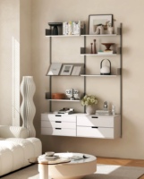 Étagère murale en acier inoxydable, panneau de séparation monobloc, coin café, étagère carrée, présentoir multi-niveaux, moderne et durable
