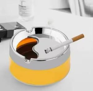 Cendrier en métal résistant à la chaleur finition or, cendrier en aluminium pour l'intérieur et l'extérieur, accessoires pour fumer, cigarette, cigare - Product Image 6