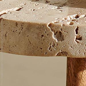 Support à gâteau en pierre de travertin de luxe avec piédestal nervuré pour un service élégant, présentoir moderne et durable pour la décoration de la maison - Product Image 6