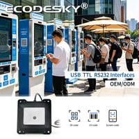Lector de Códigos de Barras Integrado EMT6051B 1D 2D, Escáner de Códigos QR para Exteriores, USB para Android y Windows, en Stock