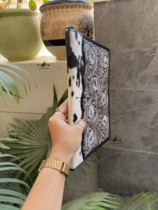 Nouvel arrivage Portefeuille en cuir usiné Portefeuille organisateur de fichiers Portefeuille de documents floraux en cuir véritable personnalisé de haute qualité - Product Image 3