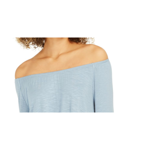 Top da Donna Style & Co Blu Extra Large (Taglia XL) con Spalle Scoperte e Maniche a Campana in Chiffon Floreale, Stile Casual e Formale, Traspirante - Product Image 2