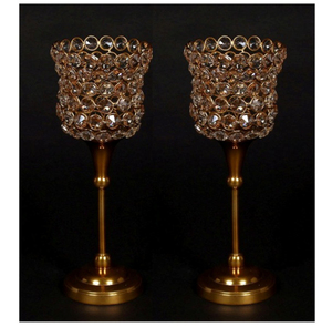 Última llegada diseño de cuentas de cristal de primera calidad personalizado decoración del hogar portavelas centro de mesa portavelas diseño estilo Vintage - Product Image 3