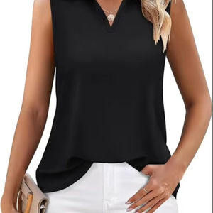 Womens Tank <b>Top</b> V Neck Dressy Casual <b>Sleeveless</b> <b>Tops</b> Work Tank Polo Shirts2025 - Product Image 2