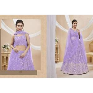 ชุดเลเฮนกาโชลีแบบยาวปักลายจอร์เจตต์ ซารี สำหรับงานเฉลิมฉลองแบบดั้งเดิม ดีไซน์หรูหรา ประณีตอย่างมีระดับ - Product Image 3