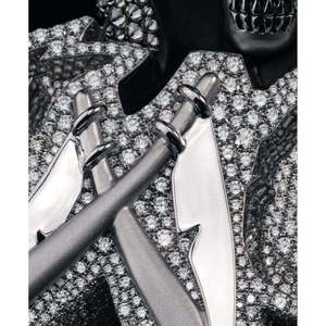 จี้รูปโครงกระดูกหน้าตาประหลาดพร้อมขวานผี คอลเลคชั่นจี้โมอิสซาไนต์ - Product Image 2