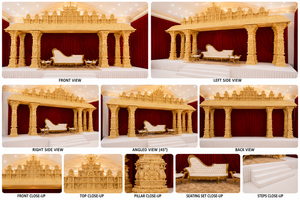 Mandapam de mariage Gujarati Manavarai : Élégant aménagement de temple pour mariages d'Inde du Sud, en fibre, portable - Product Image 6