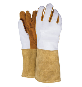 Guantes de protección para soldadores MIG, guantes de soldadura MIG industriales de cuero duradero, ajuste cómodo y seguro, guantes de soldadura - Product Image 5