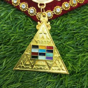 Insignes maçonniques, tablier de grand prêtre royal de l'arche royale avec collier et bijoux rouge-HSE - Product Image 2